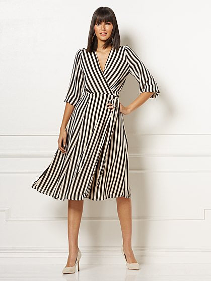 89.95 STRIPE WRAP DRESS