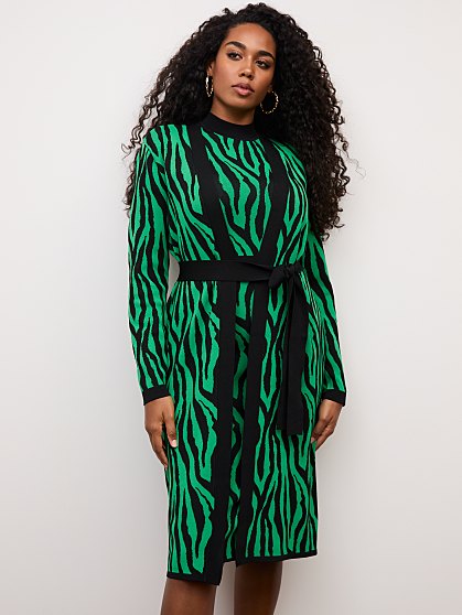 89.95 ZEBRA SWEATER DRESS
