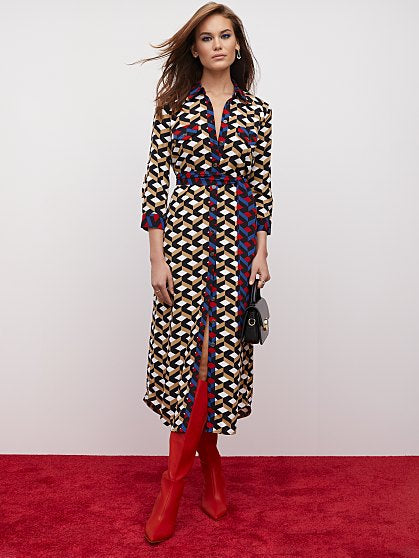 89.95 GEO SHIRTDRESS MIDI