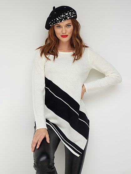 49.95 STRIPE ASYM TUNIC