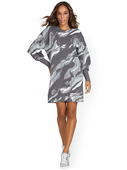 49.95 MRBL SWTSHRT DRESS