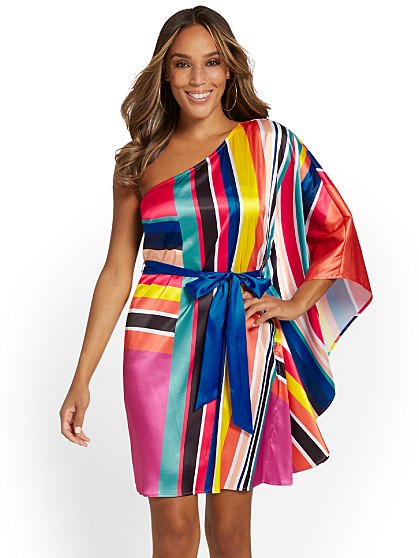 69.95 ONE SHLDR STRIPE