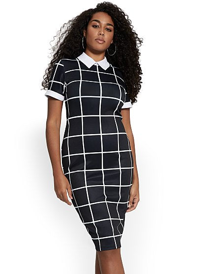 79.95 WINDOWPANE DRESS