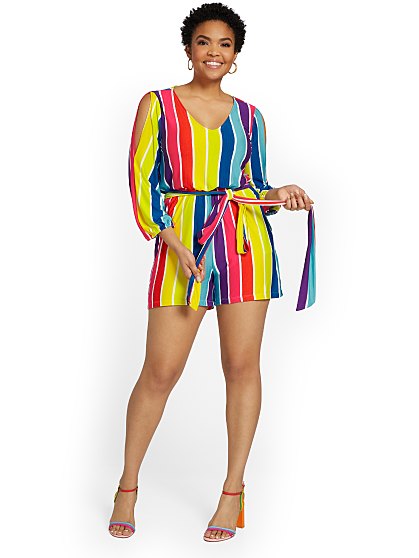 64.95 ROMPER RAINBOW STRP