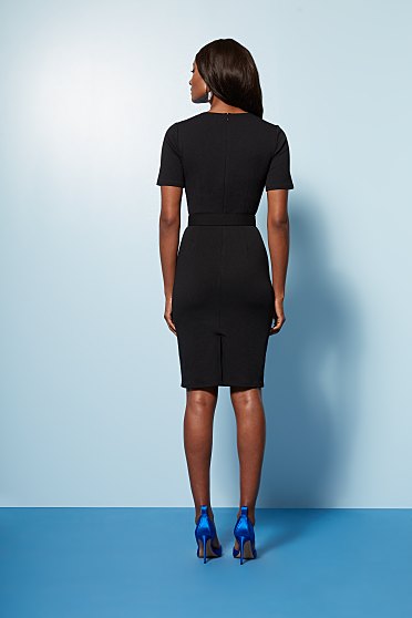 64.95 BELTED CREPE DRESS