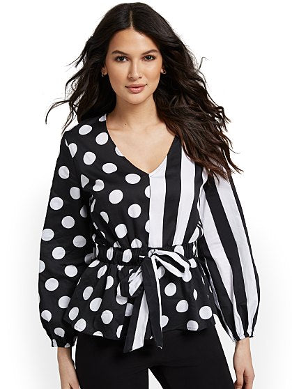 64.95 STRIPE/DOT POPLN BL