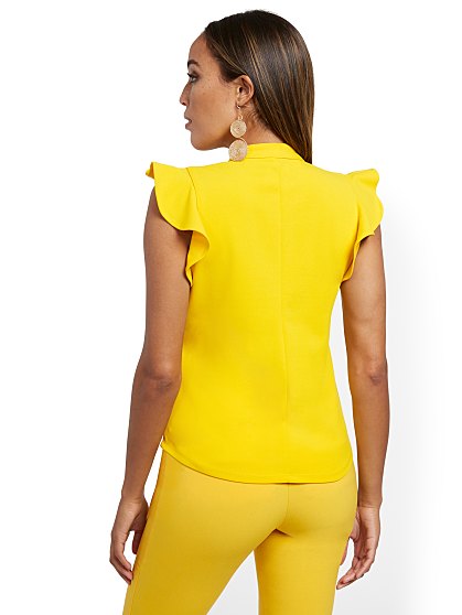 44.95 SPLIT NECK RUFFLE