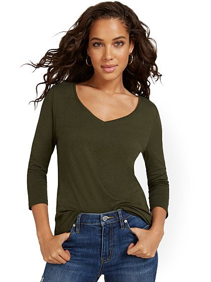 26.95 PERFECT 3/4 SLV TEE