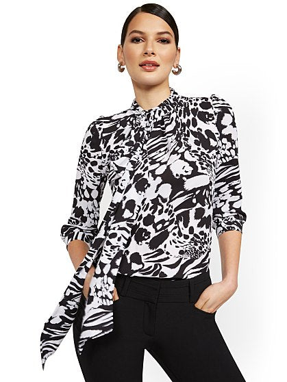 49.95 T  BOW BLOUSE PRINT