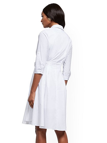 79.95 POPLIN WRAP DRESS